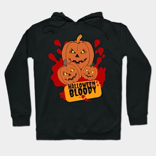 sinister pumpkin smiling family illustration Hoodie